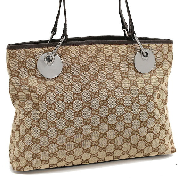 Gucci Bag Canvas GG Shoulder Black Beige - Picture 1 of 8